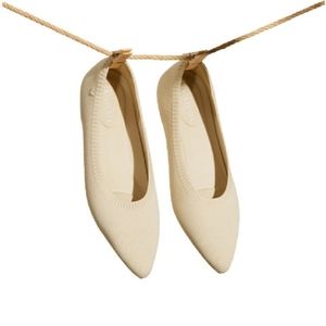VIVAIA Pointed-Toe Ballet Flats CREAM SIZE 39/8.5